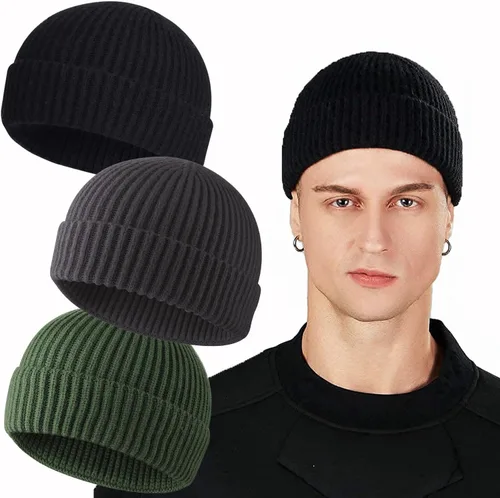 Vista 50 de ROYBENS Swag Wool Knit Cuff Short Fisherman Beanie for Men Women Winter Hat 1 albaricoque