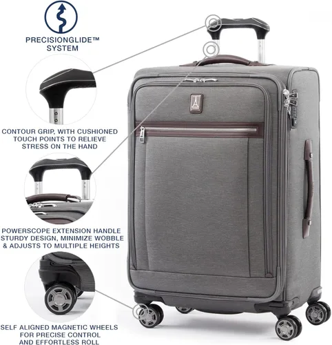 Vista 2 de Travelpro Platinum Elite-Softside - Maletas expansible con ruedas giratorias, Gris Vintage), 409186505