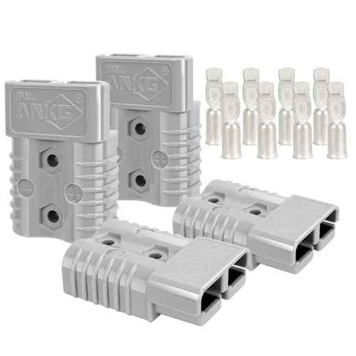 Vista 9 de 2 piezas conector de alimentación de batería de 175 amperios 600 voltios 1/0 AWG (contacto de 1/0AWG, 2 piezas carcasa gris) Kit de conector