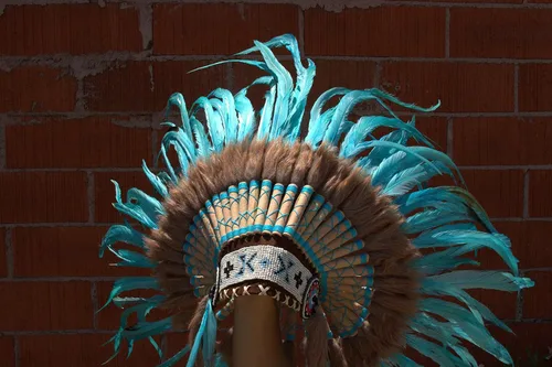 Vista 2 de Roma Costume Tocado nativo americano para mujer turquesa 6