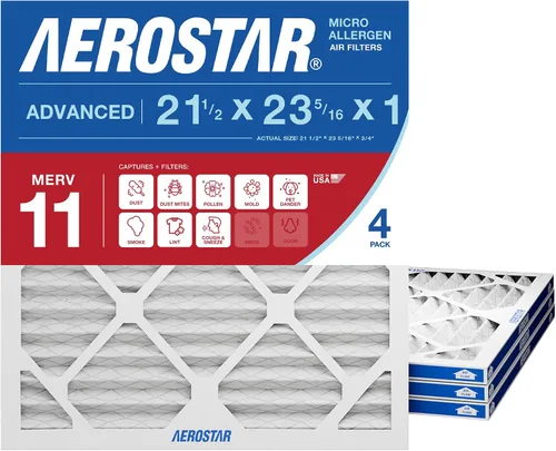 Vista 9 de Aerostar Filtro de aire plisado MERV 11 de 14 x 30 x 1 pulgadas, filtro de aire para caldera/aire acondicionado, paquete de 4