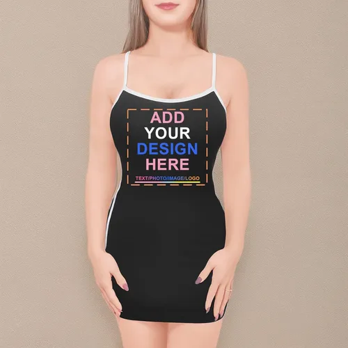 Vista 7 de Littleforbig Diseño personalizado añade tu propio vestido deportivo a rayas laterales enterizos bodycon mini vestido