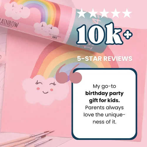 Vista 9 de Pink Picasso Kits de pintura por números para niños de 8 a 12 años Kit de manualidades para niños principiantes de bricolaje, pintura acrílica