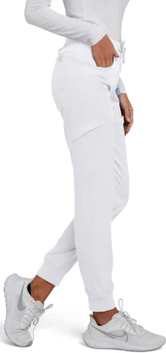 Vista 2 de MediChic Pantalones médicos de enfermería para mujer, pantalones elásticos con 6 bolsillos