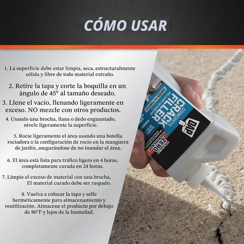 Vista 3 de DAP - Relleno para grietas de concreto, color gris, 1.62 lb (7079860500)