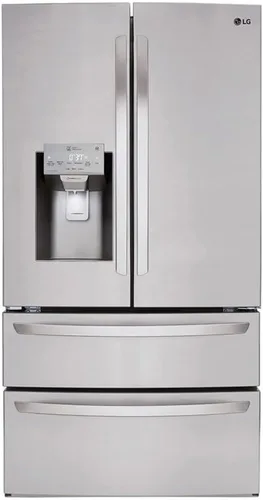 Vista 2 de LG LMXS28626S Refrigerador de puerta francesa de 4 puertas, 28 pies cúbicos, de acero inoxidable