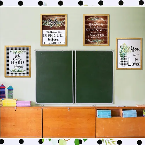 Vista 5 de Sepamoon 12 piezas de decoración de aula de granja, póster motivacional