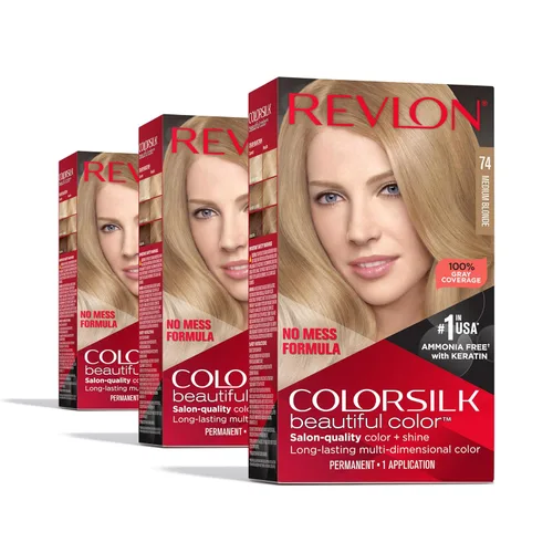 Vista 5 de Revlon Colorsilk Beautiful Color - Tinte permanente para el cabello, versión antigua, rubio sol ultra claro 03 (paquete de 3)