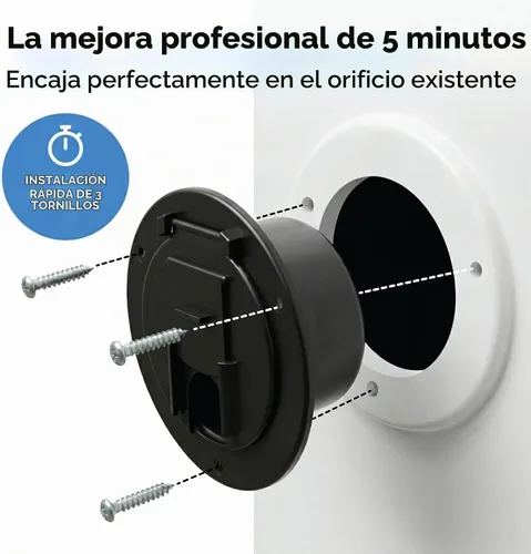 Vista 5 de Halotronics Escotilla redonda eléctrica de 4 1/4 pulgadas para cables de 30 amperios de RV (negra)
