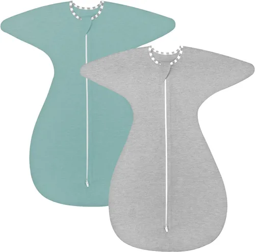 Vista 9 de ZIGJOY Shark-Fin - Manta de transición para recién nacido, 0.5 tog de rayón hecho de bambú, saco de dormir para bebé, manta con cremallera de 2