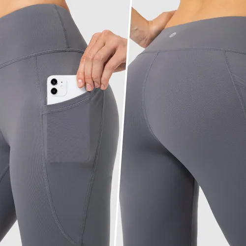 Vista 4 de Pantalones largos de mujer, con corte de bota y cintura alta, acampanados y con bolsillos, entrepierna de 28, 30, 32 o 34pulgadas, para yoga