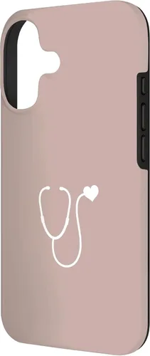 Vista 2 de Pink Taupe - Funda con estetoscopio de corazón para enfermera o doctor para iPhone 17