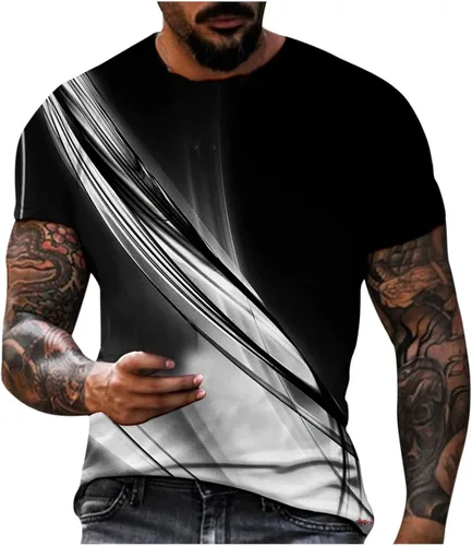 Vista 5 de Camisa de gran tamaño para hombre, casual, de manga corta, con estampado de llama 3D, ajuste holgado, cuello redondo