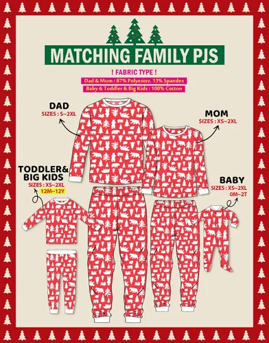 Vista 9 de VAENAIT BABY Infant Toddler Kids Adult Couple Family Matching Women Men Christmas Pjs Xmas Holiday Buffalo Plaid Pajama Set