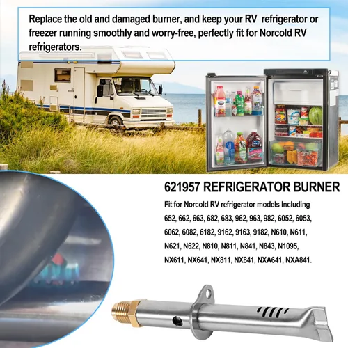 Vista 3 de 621957 Kit de piezas de repuesto para orificio de quemador de refrigerador para refrigerador Norcold N1095, N61X, N62X, N64X, N81X, N82X, N84X