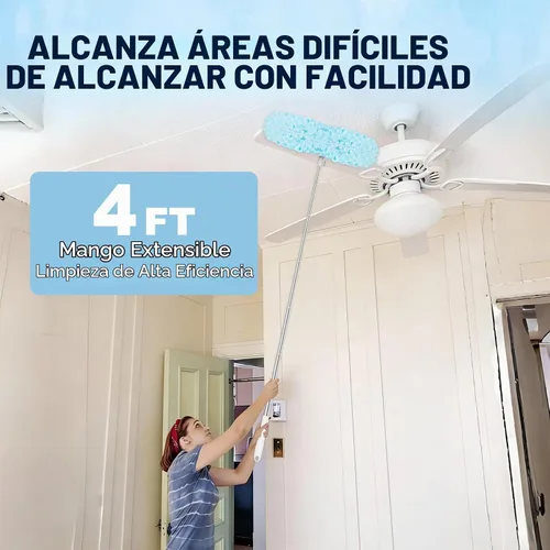 Vista 5 de 100 piezas de repuesto de plumero compatible con plumero de mano Swiffer + mango extendido de 4 pies + 1 mango, kit de repuestos de plumero