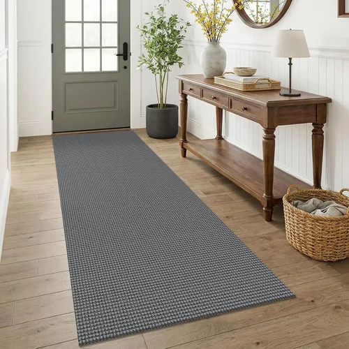 Vista 175 de KOZYFLY - Tapete para puerta de interior, lavable, pequeña, antideslizante, con respaldo de goma, felpudo de algodón para el hogar, color negro