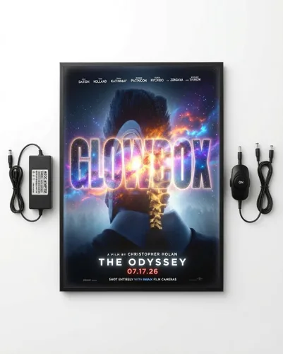 Vista 6 de Glowbox - Marco de póster para caja de luz LED (negro, 5 x 25 pulgadas)