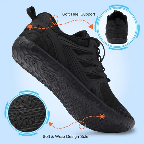 Vista 6 de L-RUN Zapatos de agua para hombre y mujer, zapatos de agua descalzos para senderismo, secado rápido, calcetines acuáticos para natación, buceo