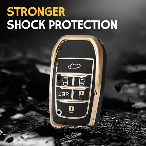 Vista 6 de Suave TPU coche Smart Cover Key Case se adapta a Toyota (negro)
