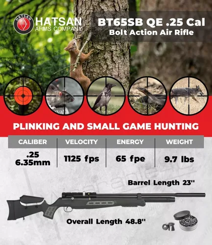 Vista 2 de Hatsan Rifle de aire BT65SB QE PCP, calibre .25