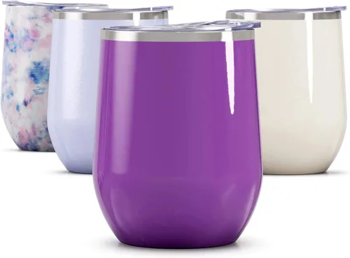Vista 25 de Vaso de vino Maars Bev sin soporte de con paredes dobles aislantes al vacío de acero inoxidable de 12 onzas, Fucsia