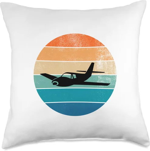 Vista 4 de Vintage Retro Airplane Gift Idea ulm Man Personalised Throw Pillow