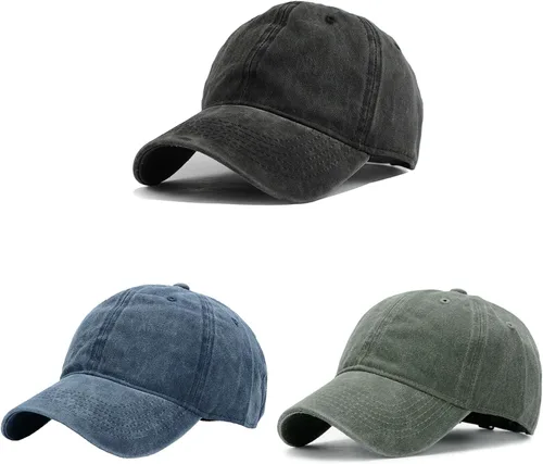 Vista 28 de HH HOFNEN Gorra de béisbol de algodón de sarga lavada y desgastada, vintage, ajustable, para hombre y mujer #1 Verde Ejército
