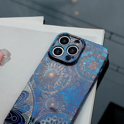 Vista 8 de Funda de teléfono para iPhone 14 Pro Max, funda ligera de mandala bohemia para PC, protección contra caídas, funda bohemia para teléfono, soporte