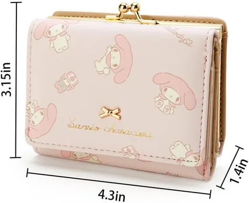 Vista 2 de CANIAN Kuromi - Monedero My Melody con cierre de moda para niñas, Rosado