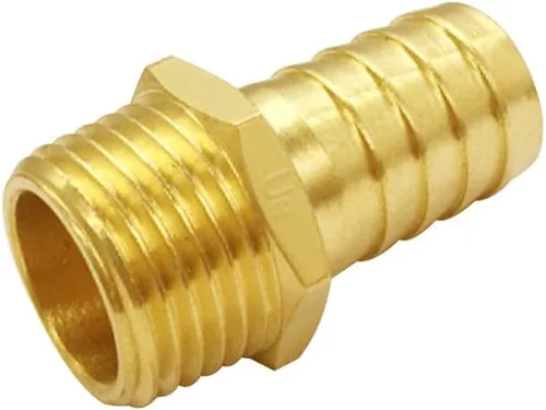 Vista 5 de Uenede 6 accesorios de púas de manguera de latón de 1/2 pulgada NPT macho a 1/2 pulgadas, conector adaptador de púas incluye 6 abrazaderas de acero