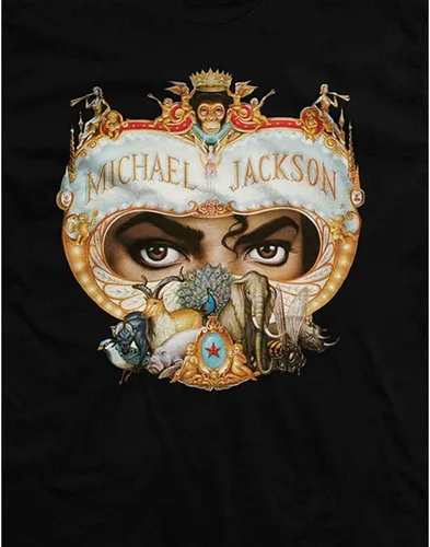Vista 3 de Michael Jackson T Shirt Dangerous Logo Official Mens Black
