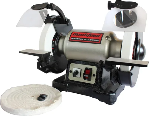 Vista 8 de Bucktool Amoladora de banco de velocidad variable VFD de 8 pulgadas, amoladora de rueda profesional sin tambaleo de potencia 1HP con conmutación