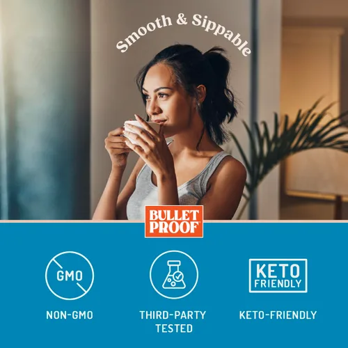 Vista 5 de Crema de Café Bulletproof Vainilla Francesa, 14.8 Onzas, Crema de Café Keto con Aceite MCT y Mantequilla Alimentada con Hierba Apoya la función
