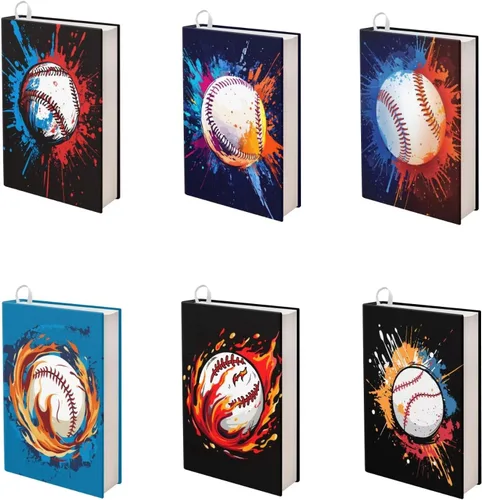 Vista 51 de Rnyleeg Paquete de 6 fundas protectoras de libros de bolsillo para niños, con temática deportiva, elástica, para amantes de los libros, estudiantes