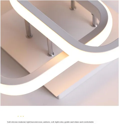 Vista 6 de Lámpara de techo LED, lámpara cuadrada blanca de 18 W, 3000 K-6000 K, lámpara de techo opcional de montaje empotrado, moderna para sala de estar