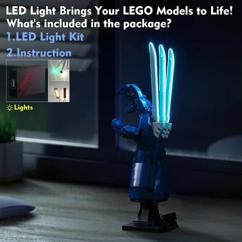 Vista 3 de LocoLee Kit de luz LED compatible con LEGO Wolverine Adamantium Claws 76250, accesorios de iluminación de bricolaje compatibles con LEGO 76250 juego