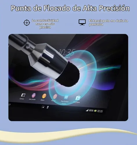 Vista 3 de Lápiz óptico telescópico universal para pantallas táctiles, puntero retráctil y lápiz capacitivo con punta especial de flocado, extensible de alta