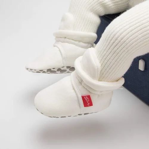 Vista 64 de Botines de forro polar para bebés, niños y niñas, pantuflas antideslizantes con agarre suave, zapatos de calcetín para recién nacidos, cuna