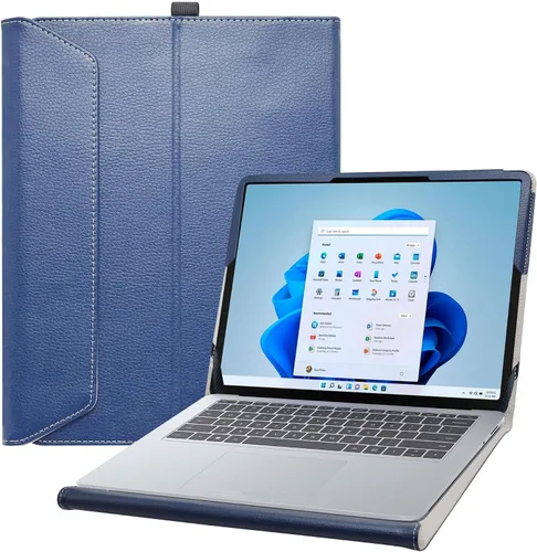 Vista 8 de Bige Surface Laptop Studio 2 - Funda de piel sintética con 2 soportes plegables para tabletas Microsoft de 14.4 pulgadas, color negro