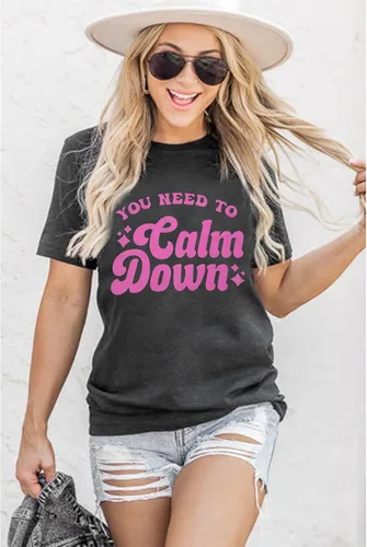 Vista 4 de JINTING You Need to Calm Down T-Shirt Woman Country Concert Tops Music Lovers Tee LGBTQ Pride Gift Tops