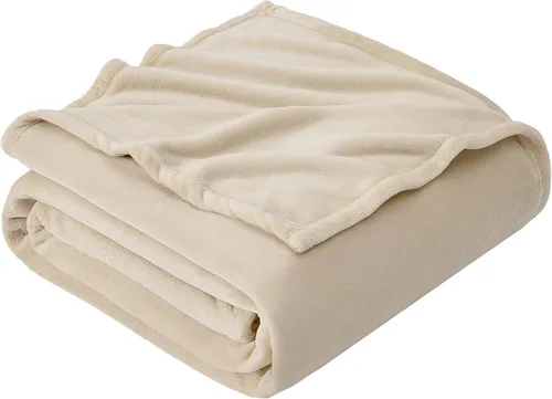 Vista 47 de Hansleep Manta de forro polar para sofá beige, súper suave manta de franela esponjosa y acogedora para todas las estaciones, beige, manta de 50x60