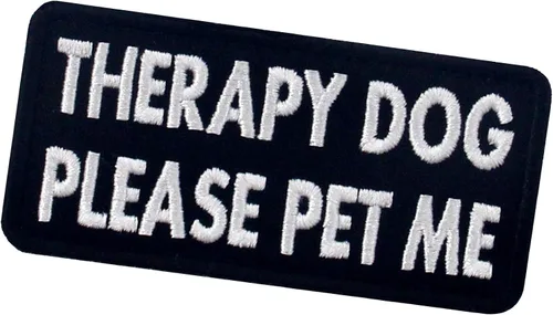 Vista 4 de TailWag Planet Therapy Dog Please Pet Me Service Dog Morale Parche táctico bordado chaleco/arneses con insignia de gancho y bucle