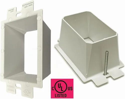 Vista 3 de iMBAPrice IMBA-BE1 - Extensor de caja de toma de corriente eléctrica no metálica de 1 banda para accesorios de receptáculos de interruptor