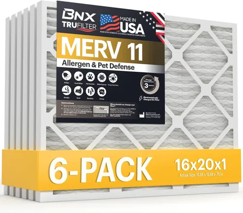 Vista 27 de BNX TruFilter - Filtro de aire MERV 11 de 10 x 10 x 1 pulgadas (paquete de 4) – Fabricado en Estados Unidos – Defensa contra Alérgenos Filtros