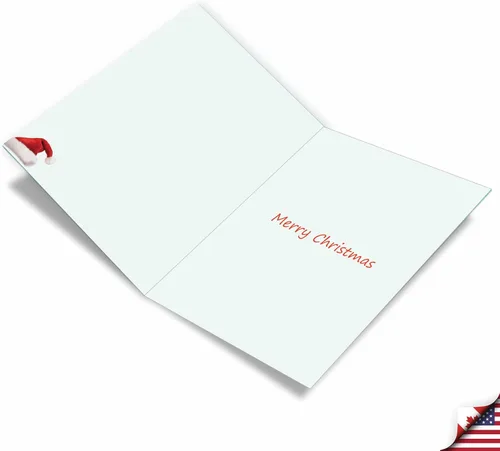 Vista 2 de The Best Card Company - Tarjeta de Navidad de animales grandes para niños (8.5 x 11 pulgadas) - Adorable tarjeta de notas de vacaciones grupales