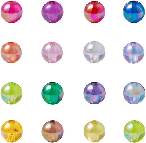 Vista 13 de Craftdady - 500 piezas de cuentas de vidrio redondas de 4 mm esmeriladas transparentes con cristal mate. Cuentas de vidrio esféricas pequeñas y 20