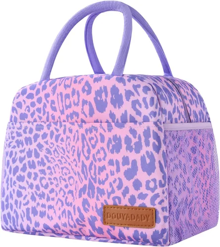 Vista 12 de douyadady Bolsa de almuerzo para mujeres/hombres, fiambrera mujeres/hombres (azul bebé+rayas blancas) Espacioso, ligero, impermeable, resistente
