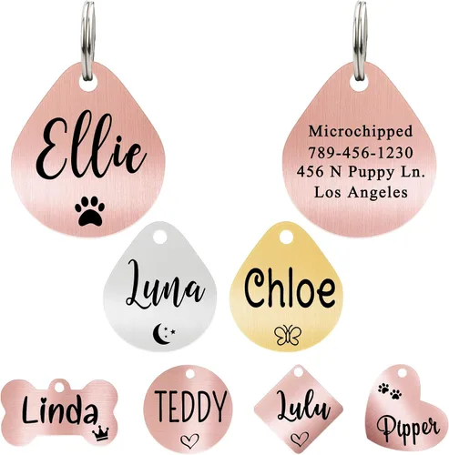 Vista 23 de Ultra Joys Etiqueta de identificación personalizada para perros y gatos
