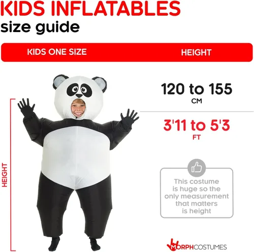 Vista 4 de Morph Inflatable Panda Costume Kids, Blow Up Kids Panda Costume, Blow Up Panda Costume Kids, Panda Halloween Costume Kids